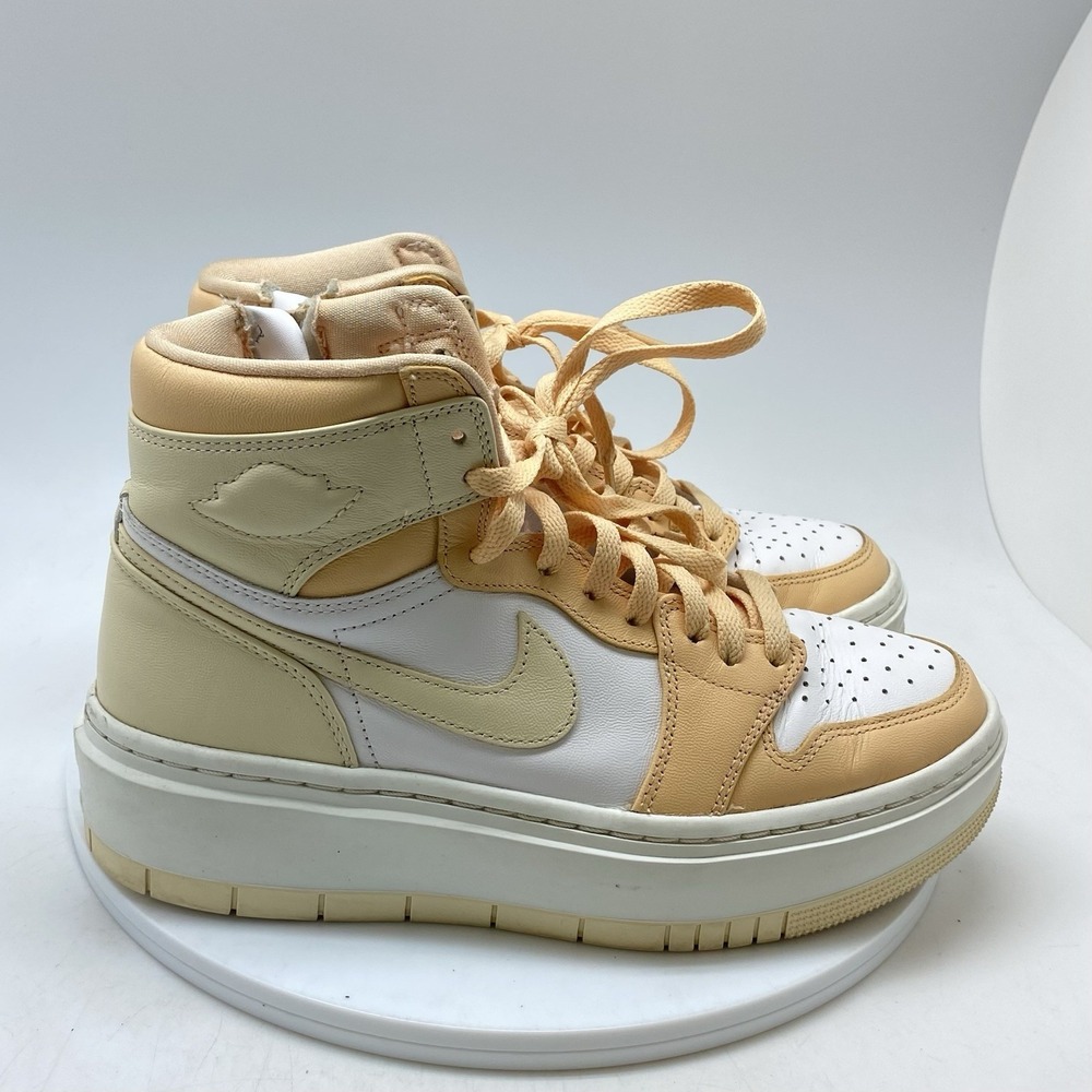 Nike Air Jordan 1 Elevate Hi Womens Size 8.5 White Gold Athletic Shoes Sneakers